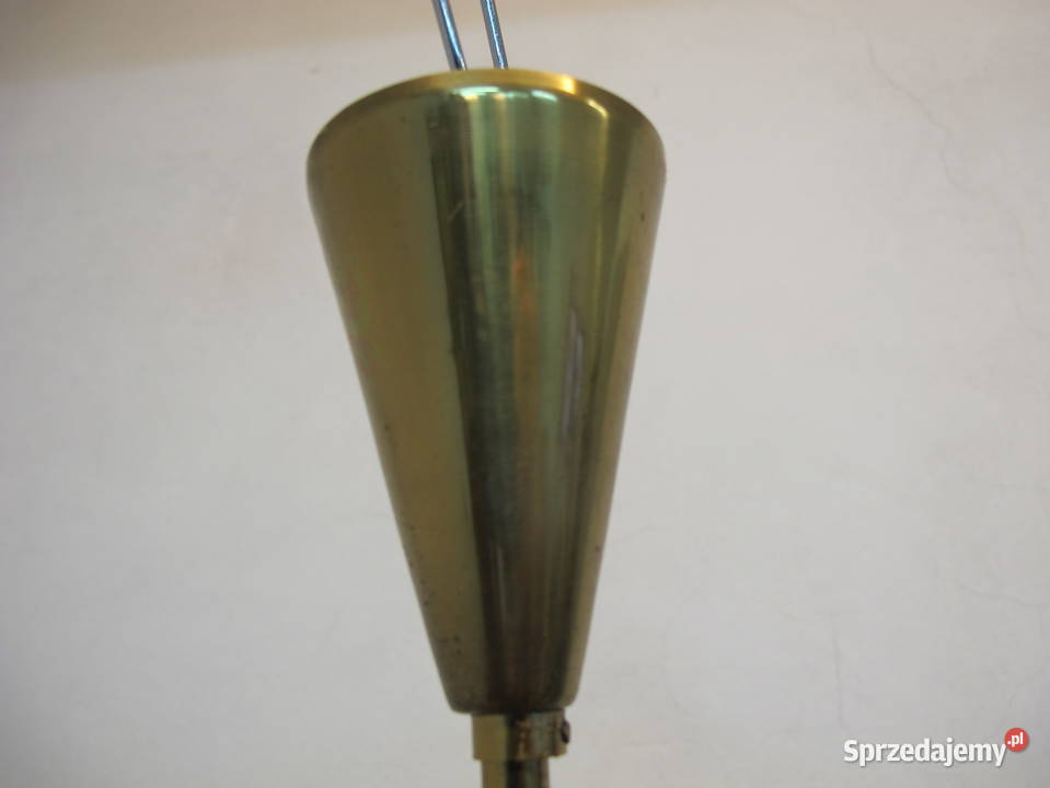 Żyrandol mosiężny lampa art deco 8 kloszy 8 małopolskie Olkusz