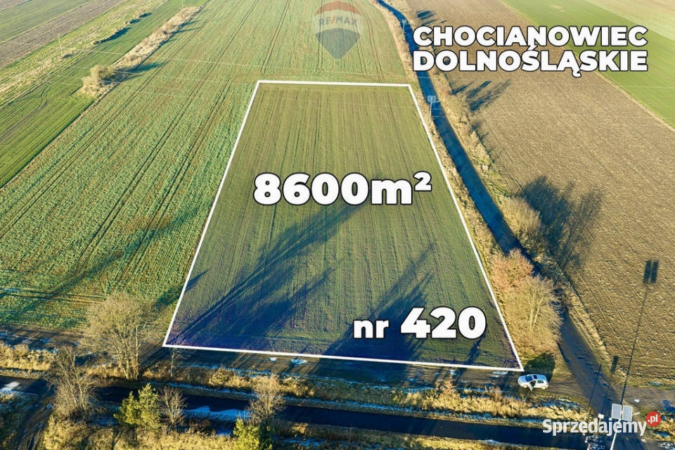 Działka rolna w Chocianowcu pow 8600m Chocianowiec sprzedam