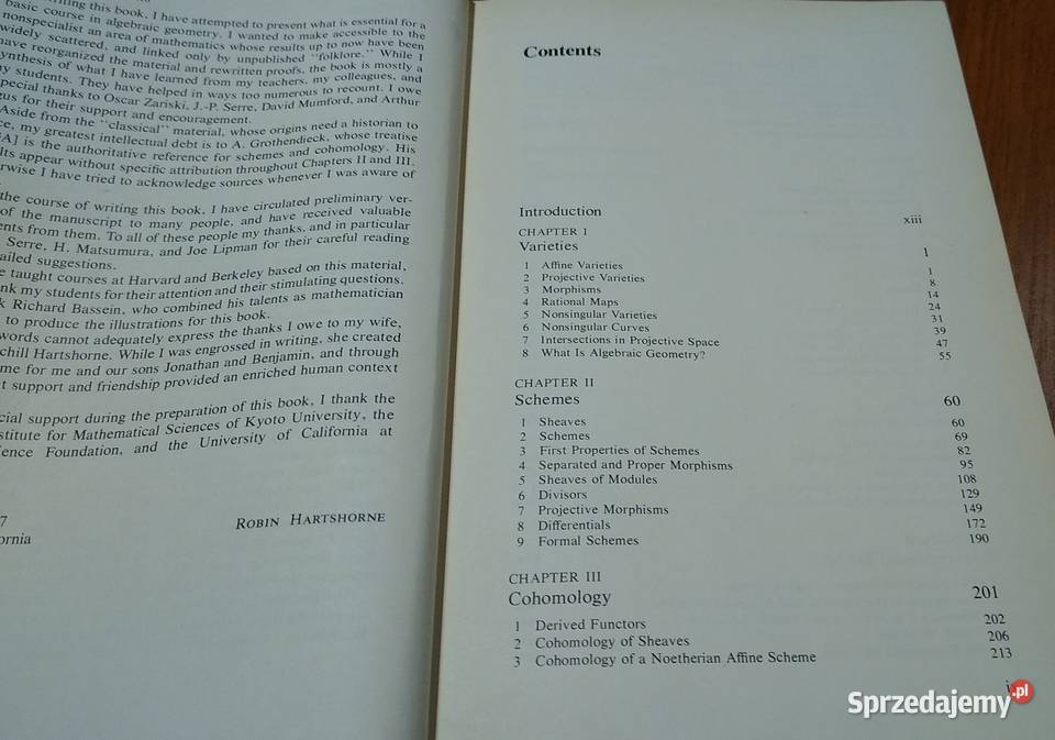 Algebraic geometry Robin Hartshorne Rok wydania 1977 Gdańsk sprzedam