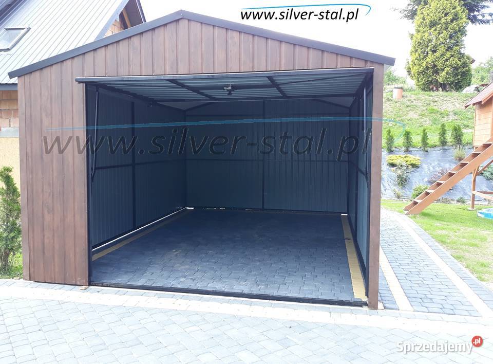 garaż blaszany 35x5 3x5 orzech złoty dąb garaże