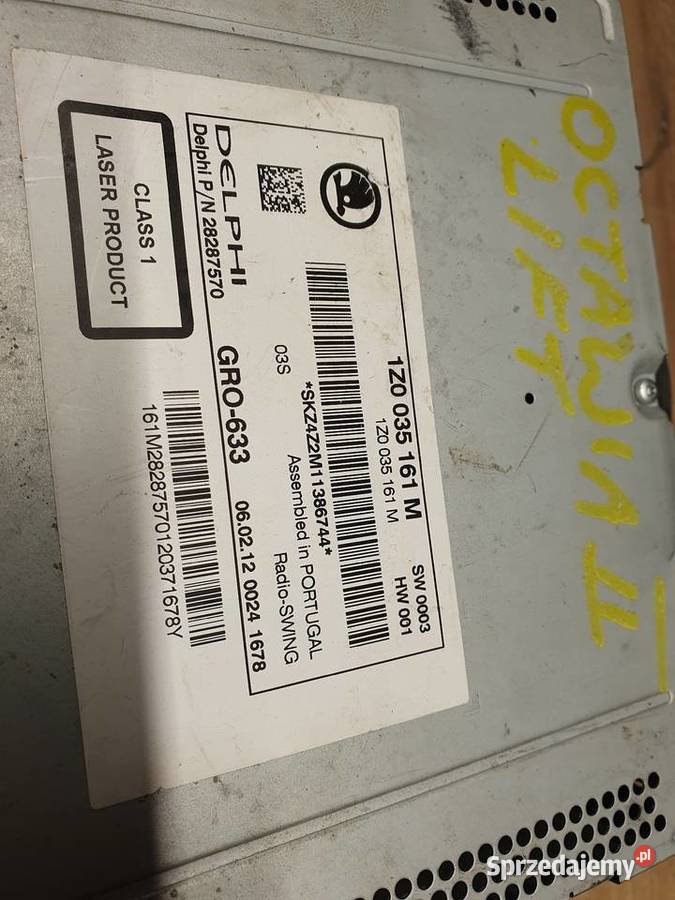 SKODA OCTAVIA 2 II LIFT RADIO RADIOODTWARZACZ osobowe Międzychód sprzedam