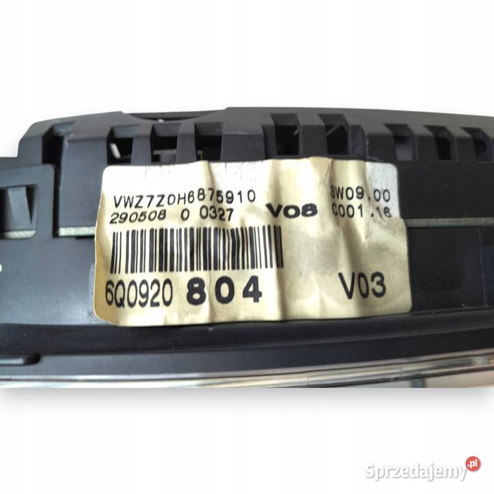 LICZNIK ZEGARY 6Q0920804 VW Polo IV 12 12V 14 16 osobowe Chełm sprzedam