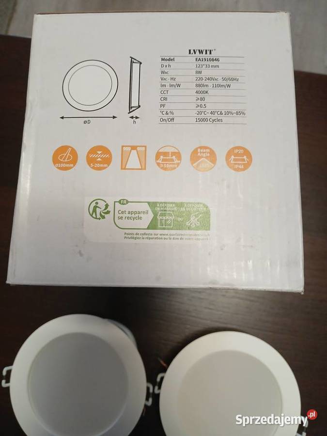 Zestaw 6 sztuk okrągłych paneli LED Nowy Targ sprzedam