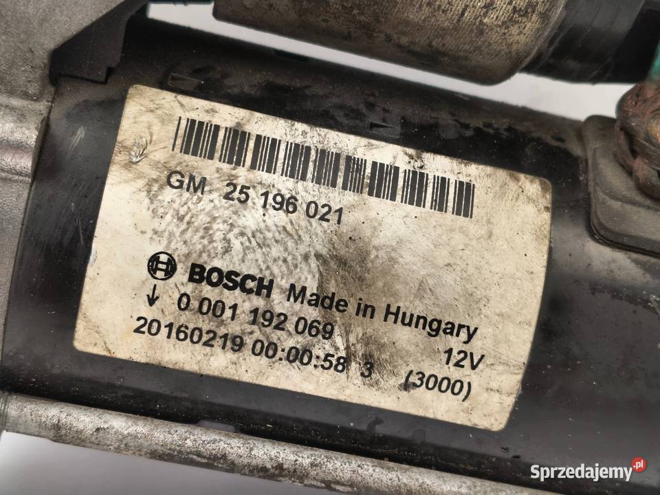 ROZRUSZNIK Opel Corsa E 14 16V bosch 25196021 Układ elektryczny, zapłon Chełm