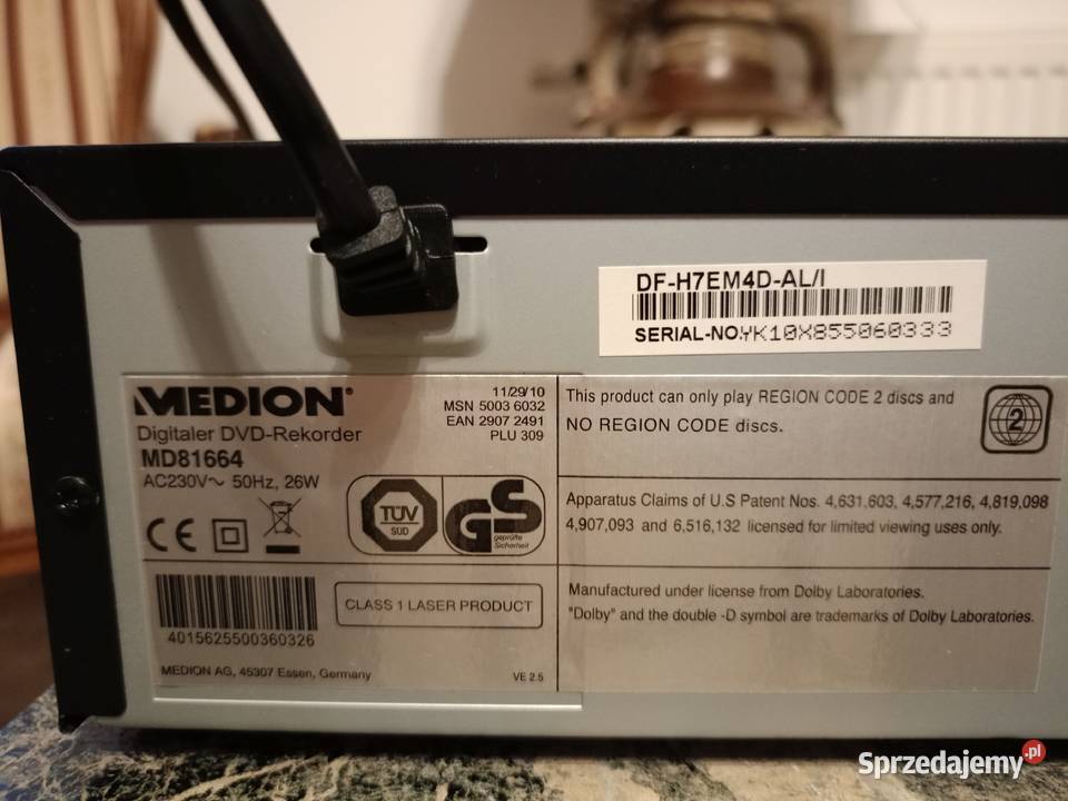 Nagrywarka DVD VHS Medion MD81664 Magnetowid sprzedam