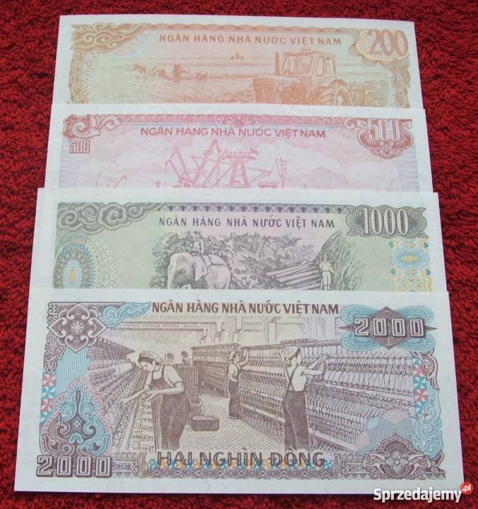 WIETNAM Kolekcjonerskie Banknoty Zestaw 4 sztuki Katowice