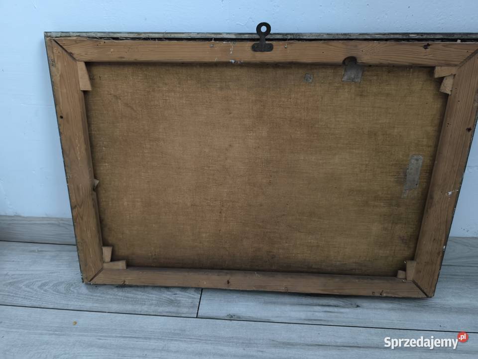 Piękny obraz olejny scena rodzajowa sygnowany łódzkie