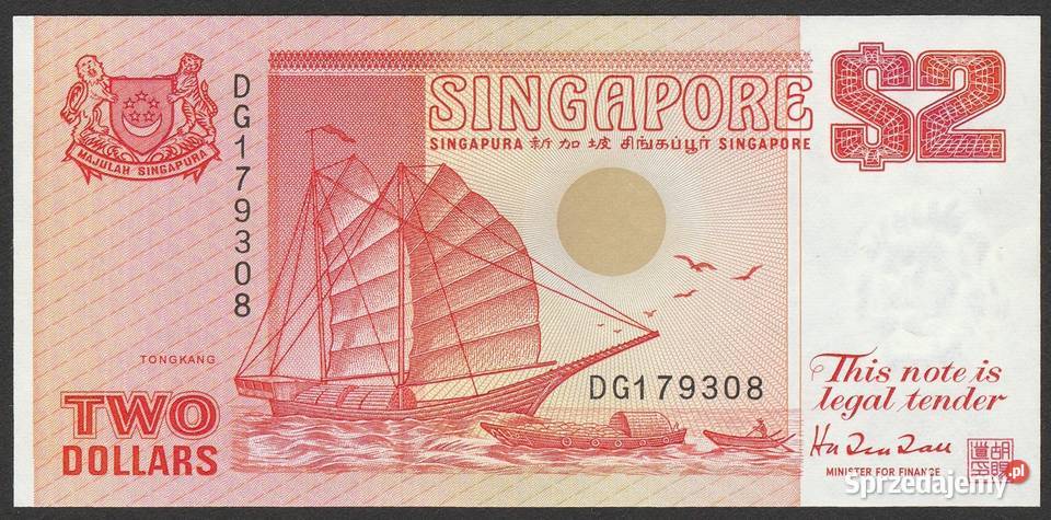 SINGAPUR 2 DOLARY 1990 STAN UNC Łódź sprzedam