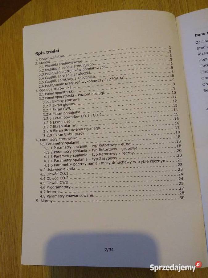 Instrukcja sterownika pieca ElektroSystem eCoal łódzkie Dłutów sprzedam