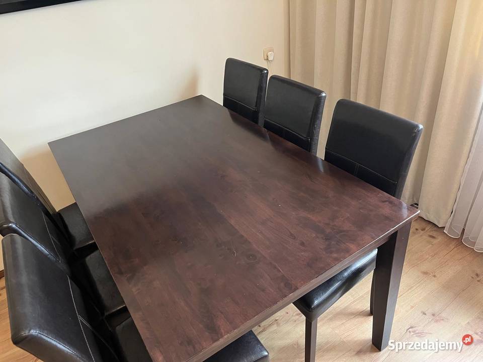 Stół plus 6 krzeseł 90cm