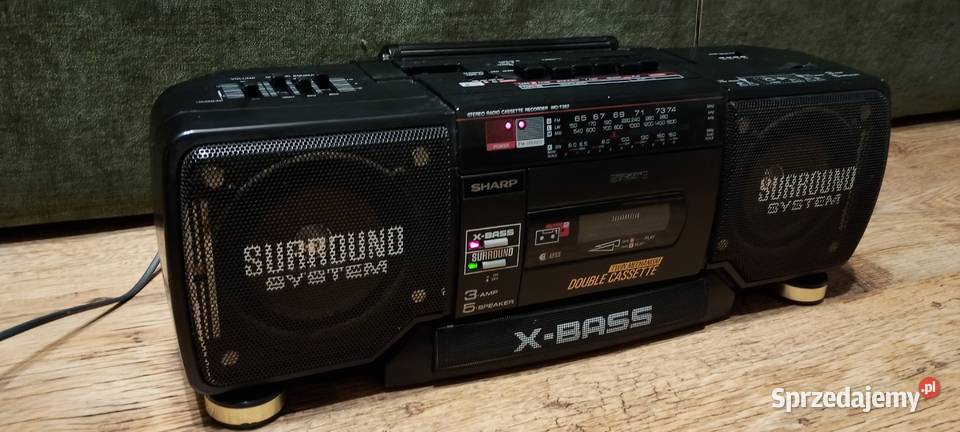 Kultowy Boombox SHARP WQT352H Vintage 90s Wąbrzeźno
