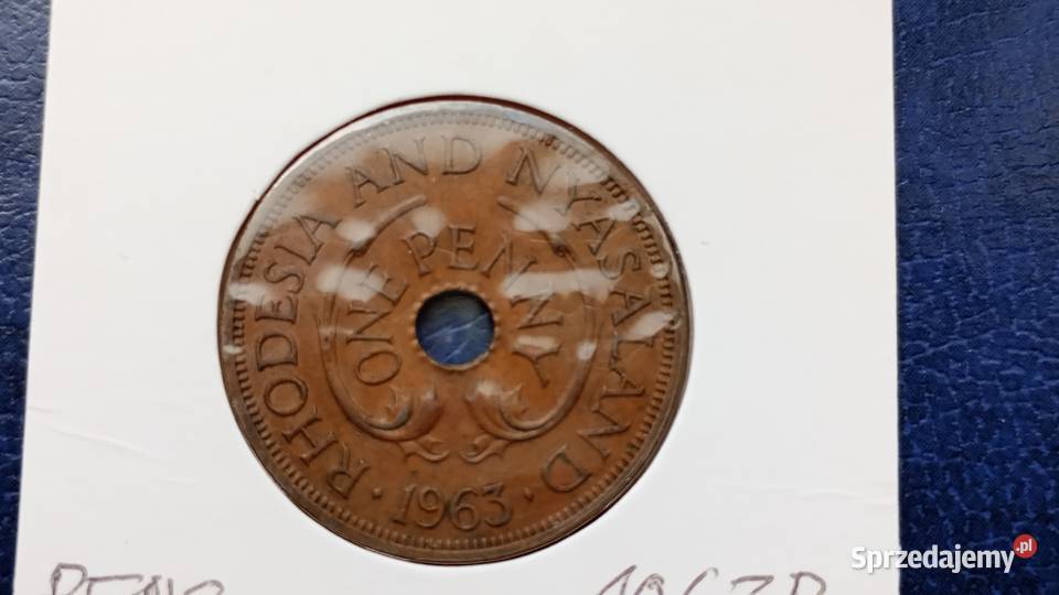 Stare monety 1 pens 1963 Rodezja i Niasa Lesko