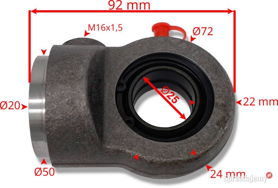 UCHO SIŁOWNIKA Tylne Wachliwe FI 25 mm M16x15 Solec Kujawski