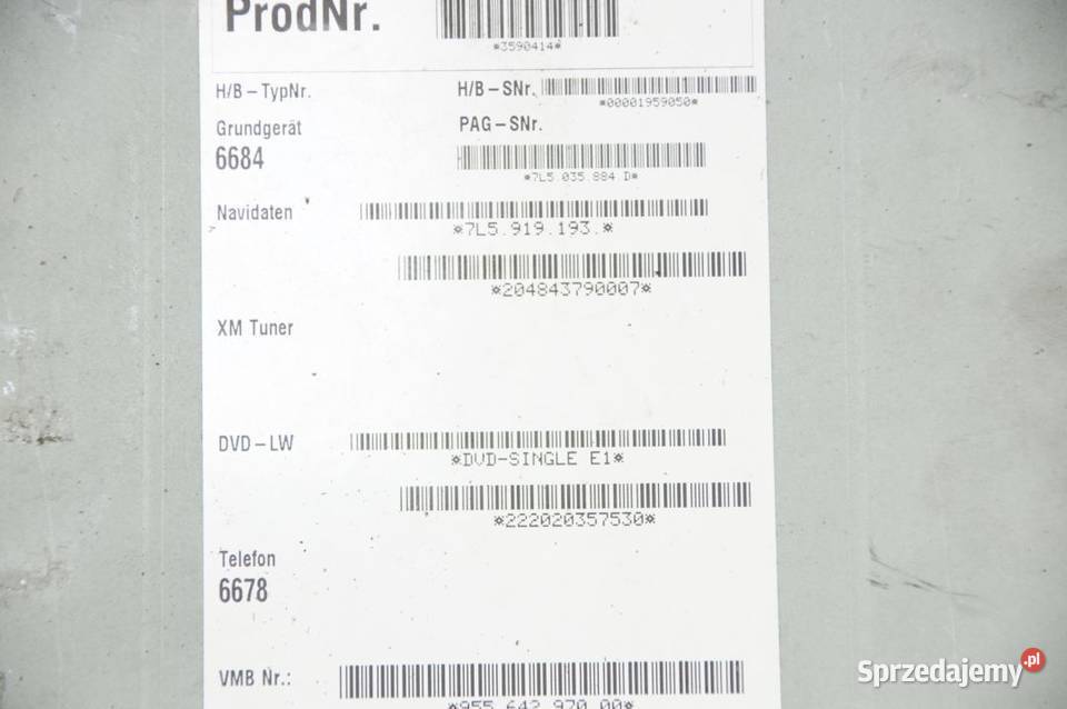 RADIO PORSCHE CAYENNE I LIFT 7L5035884D Lipno