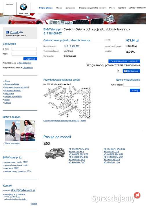 BMW X5 E53 Osłona podwozia stan idealny Części samochodowe Gdańsk
