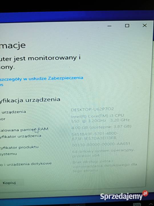Komputer komputer Intel i3 320Ghz Klasy Core i3 Myślenice