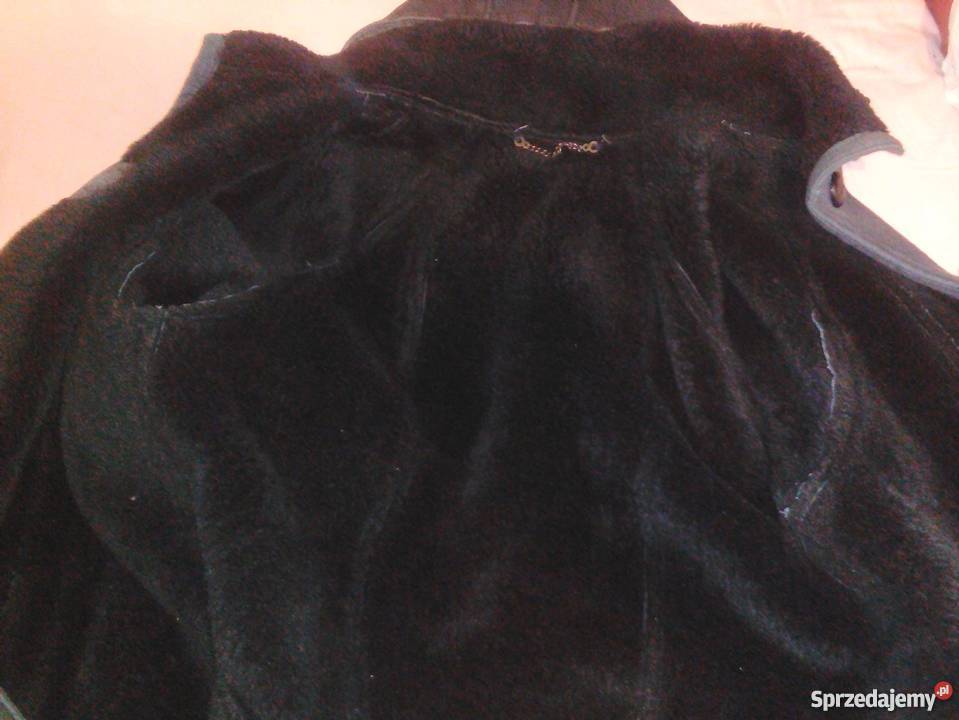 Kożuszek sztuczny szary rozmiar 4244 Kaptur Ostrołęka