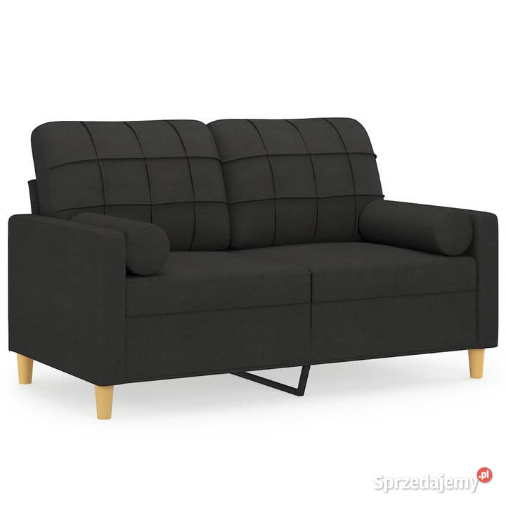 2osobowa sofa z poduszkami czarna 120 tkanina Sofy i kanapy mazowieckie sprzedam