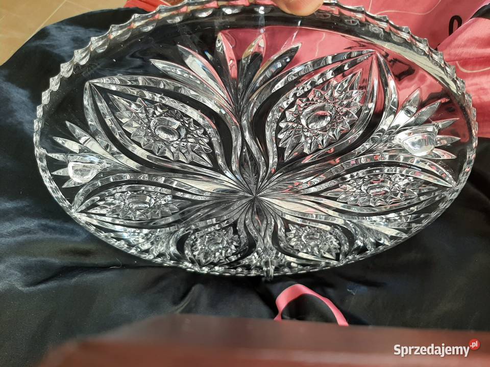 Duża patera kryształowa Porcelana i szkło Stargard