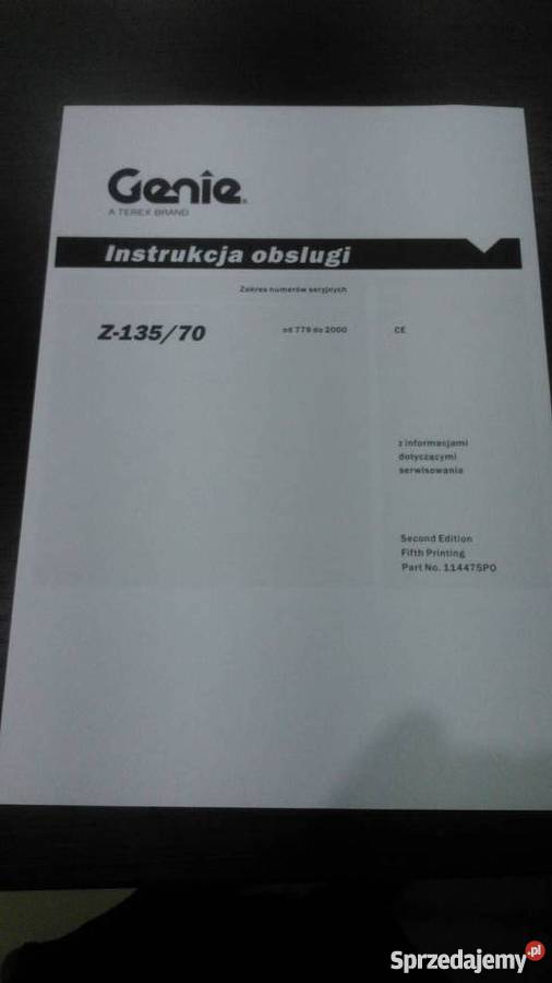 Instrukcja obsługi Podnośnik przegubowyTEREX małopolskie Brzesko sprzedam