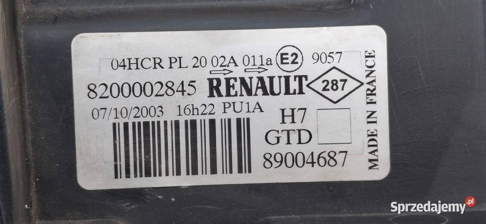 RENAULT LAGUNA II REFLEKTOR LEWY LAMPA LEWA lubuskie Bieleń