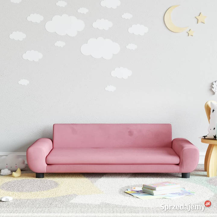 Sofa dzieci różowa 100x54x33 aksamit WM3196382