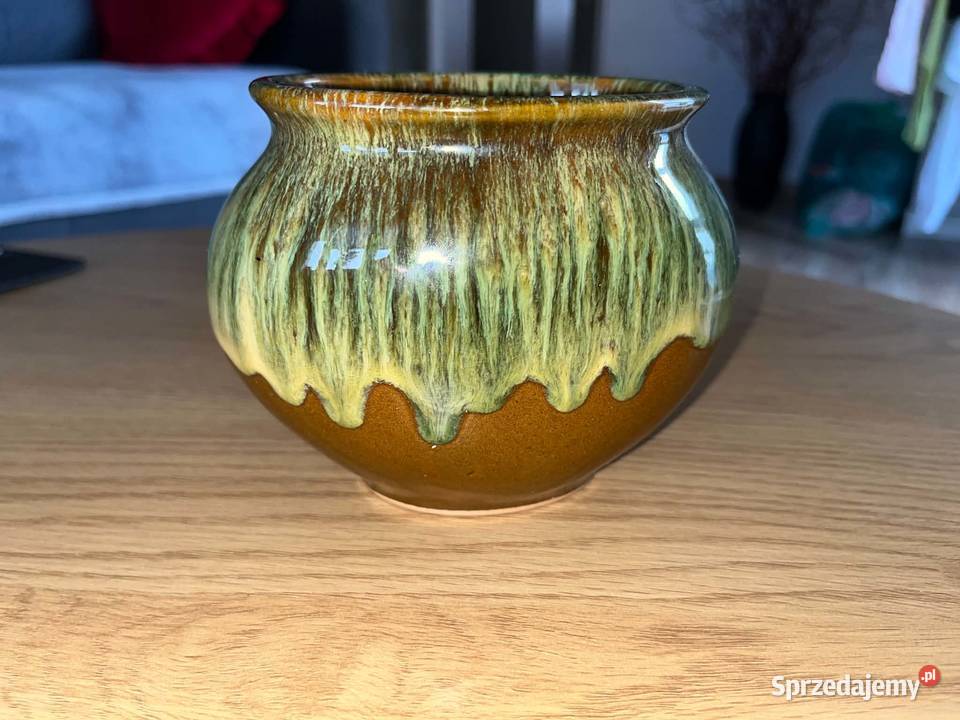 Ceramiczna Osłonka Na Doniczkę Wazon Szkliwo warmińsko-mazurskie Braniewo