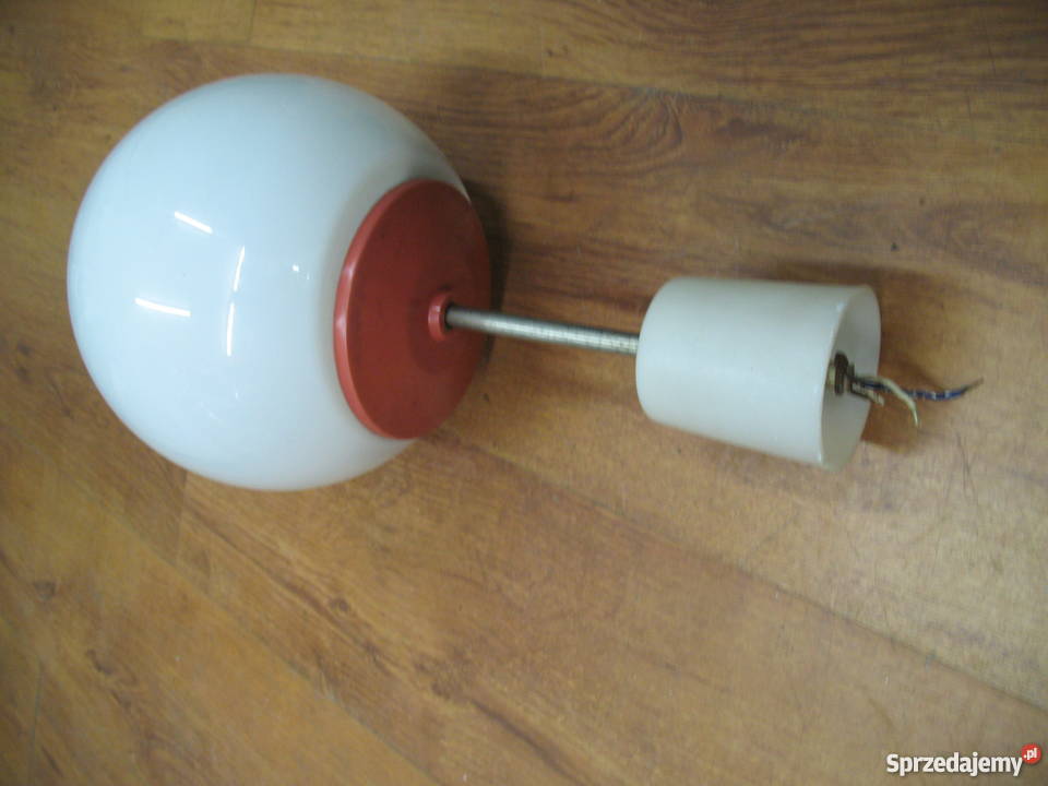 Lampa kula z PRL biały Żory