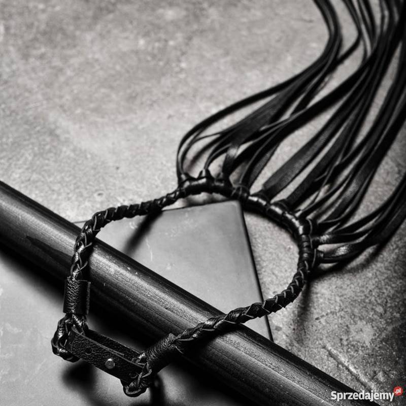 Naszyjnik skórzany skóra frędzle gotyk sexowny Warszawa