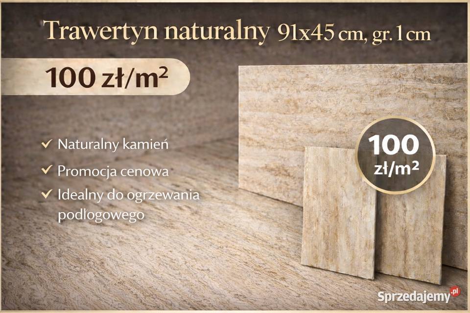płytki trawertynowe 91x45x1 klasa i wygoda na Siechnice sprzedam