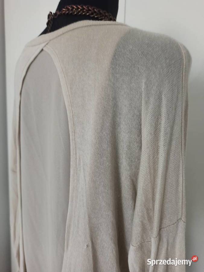 cienki fantazyjny sweter Bez wzoru