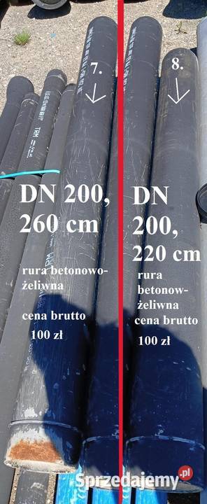 Sprzedaż rury żeliwnobetonowe DN150 DN200 DN500 Maniowy sprzedam