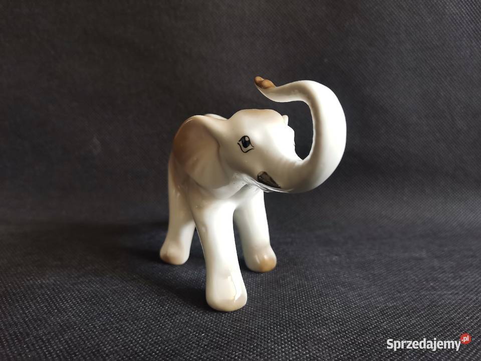 Stara figurka Słoń porcelana Jan Jezela Katowice