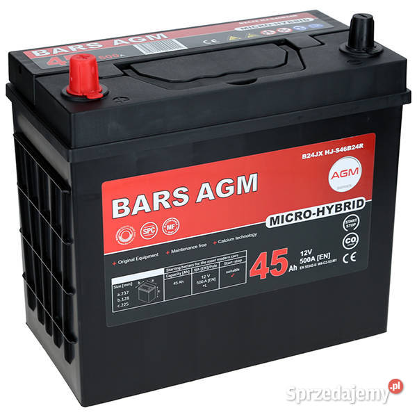 Akumulator Bars HYBRID AGM LINE 12V 45Ah 500A L sprzedam