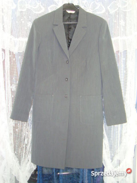 Żakiet damski dłuższy może być jako płaszczyk 40