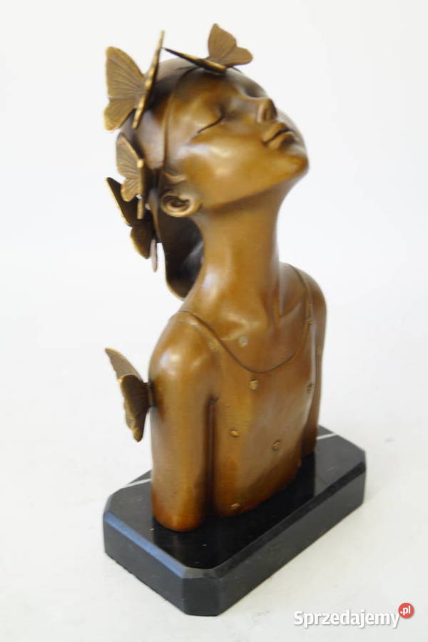 Kobieta z Motylami figura z brązu rzeźba piękna Antyki, Sztuka, Kolekcje wielkopolskie Gizałki