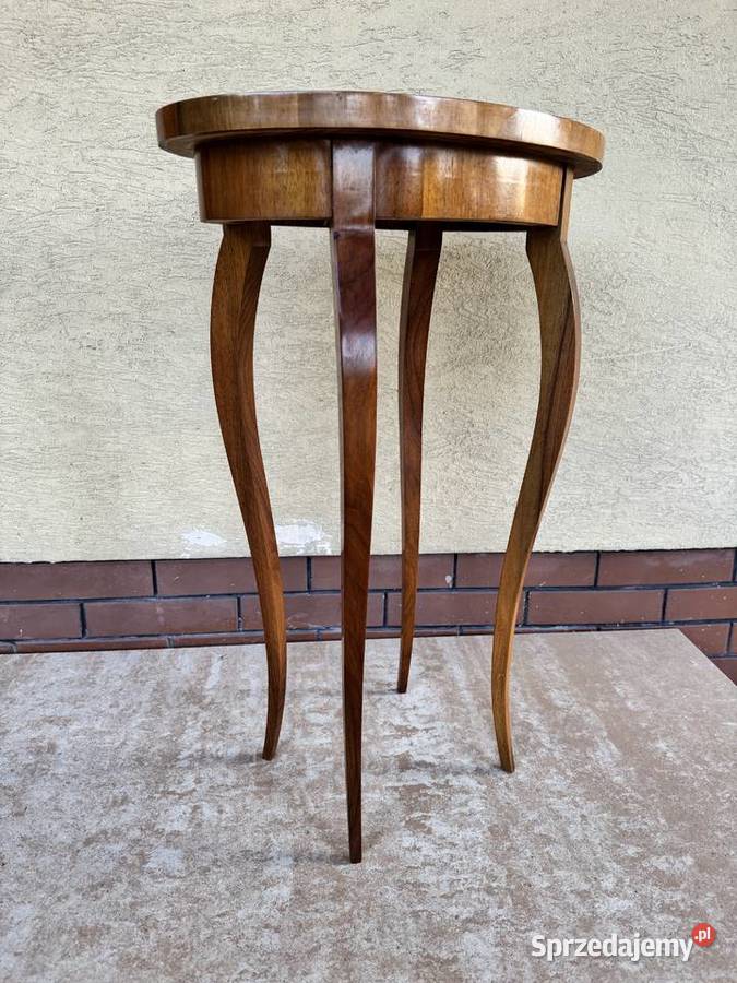 Stolik kawowy stylowy wysoki stół intarsja Garwolin