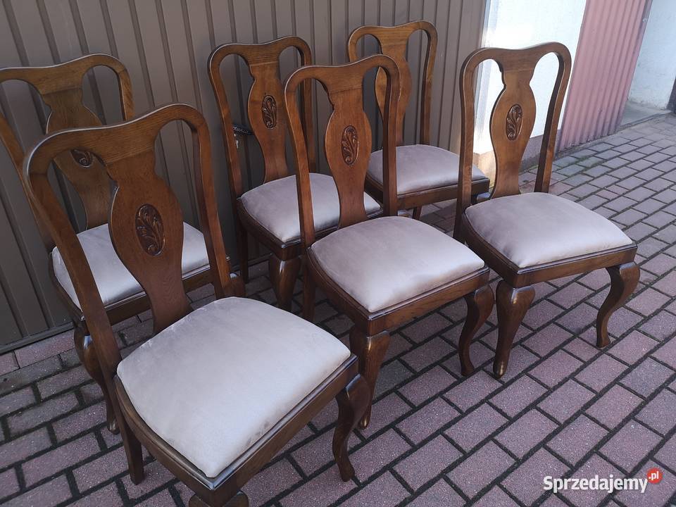 Krzesła Dębowe Stare Antyk Komplet 6 Sztuk W Meble Swarzędz
