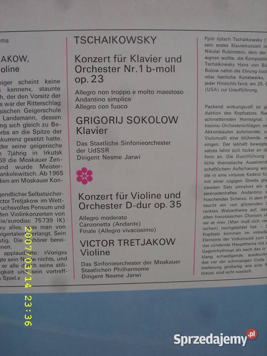 Klasyka LP TCHAIKOVSKY4plyty wintylowe Wołów