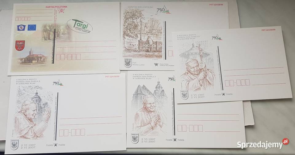 Koperty kartki pocztowe okolicznościowe całostki Zielona Góra