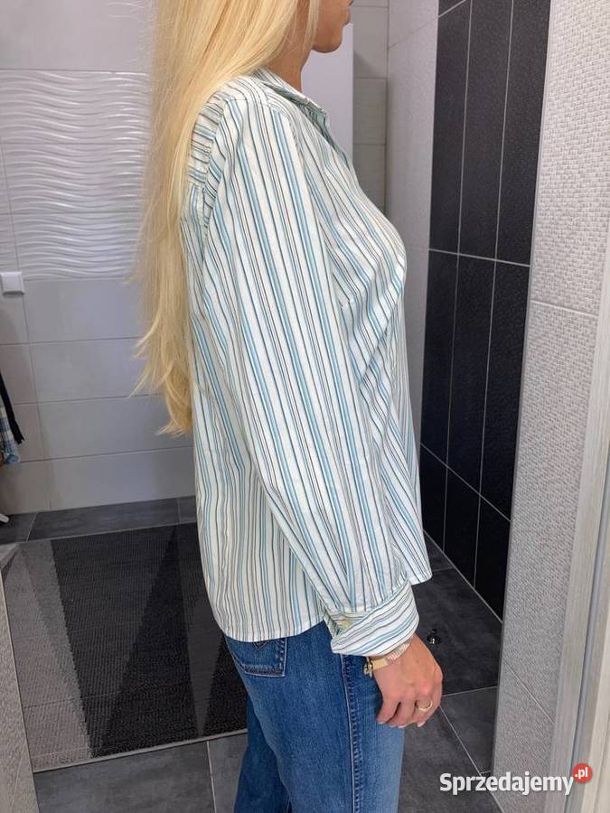 Nowa damska koszula w paski Ann Taylor luksus Odzież damska Nisko