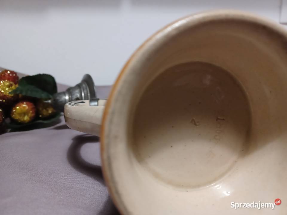 PORCELANOWY stary kufel z k 19 w Sygnowany Porcelana i szkło Wrocław