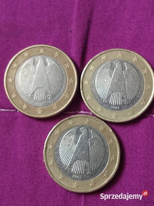Monety 1 euro Niemcy 2002 oznaczenia mennicze G Lublin sprzedam