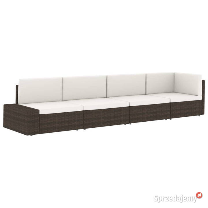 Sofa modułowa 3osobowa rattan PE czarna WM49506 Krzesła ogrodowe Warszawa