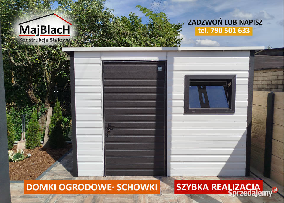 Wiatka ogrodowa GARAŻ BLASZANY Domek Ogrodowy Lipsko