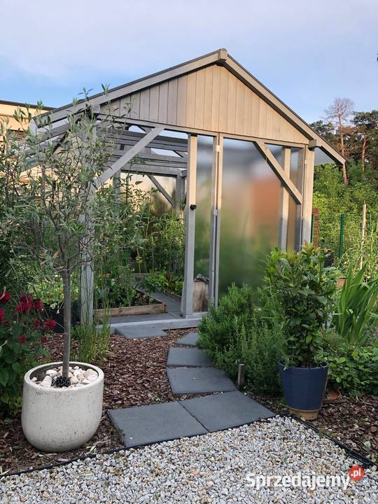 Szklarnia ekologiczna drewniana szkło hartowane Ligota
