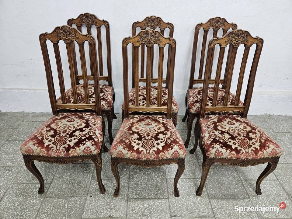 Stare dębowe krzesła ludwikowskie Francja małopolskie Nowy Sącz