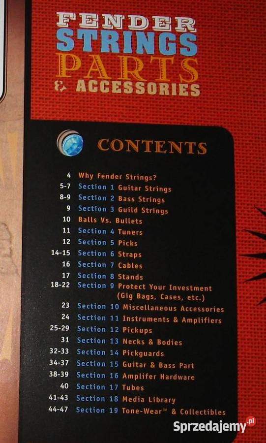 Fender Strings Parts Accessories Catalog katalog Fender Kępice