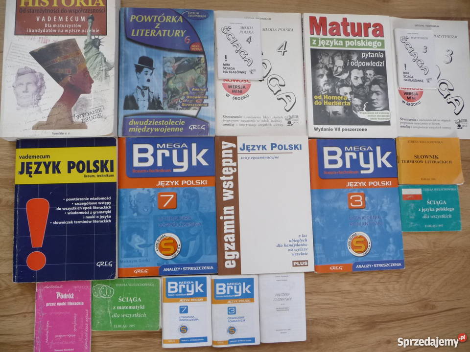 Zestaw książek do matury klasówki powtórki przed zestawy mieszane Mińsk Mazowiecki sprzedam