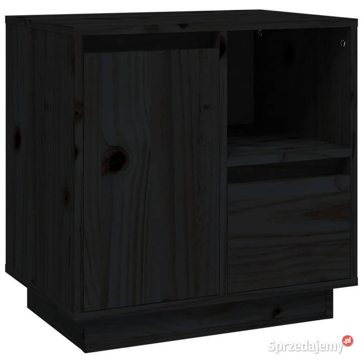 Szafka nocna czarna 50x34x50 lite drewno sosnowe Warszawa
